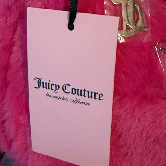 Juicy Couture NWT Faux Fur Pink Flash Crossbody Bag & Heart Earrings (P139) - Picture 8 of 12